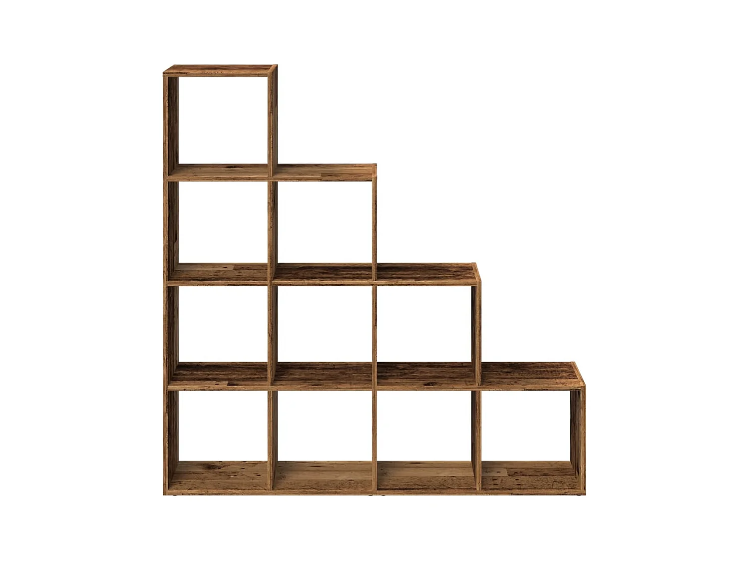 Bibliothèque séparatrice de pièce à 4 niveaux vieux bois