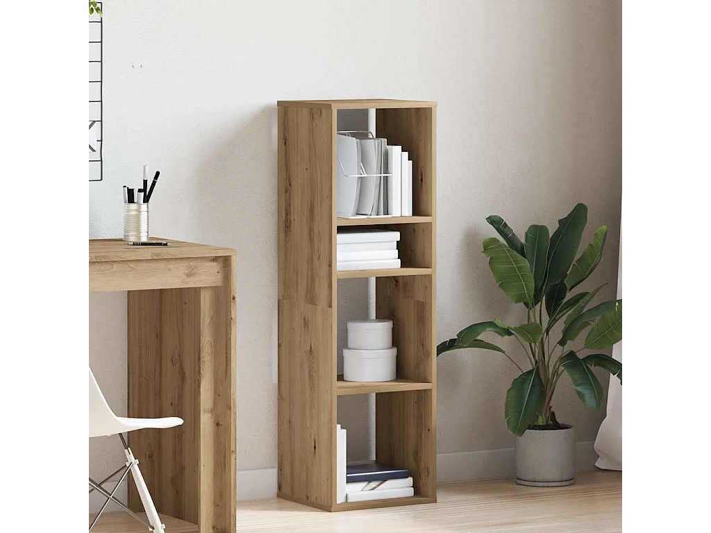 Bibliothèque chêne artisanal 34x31x112 cm bois d'ingénierie