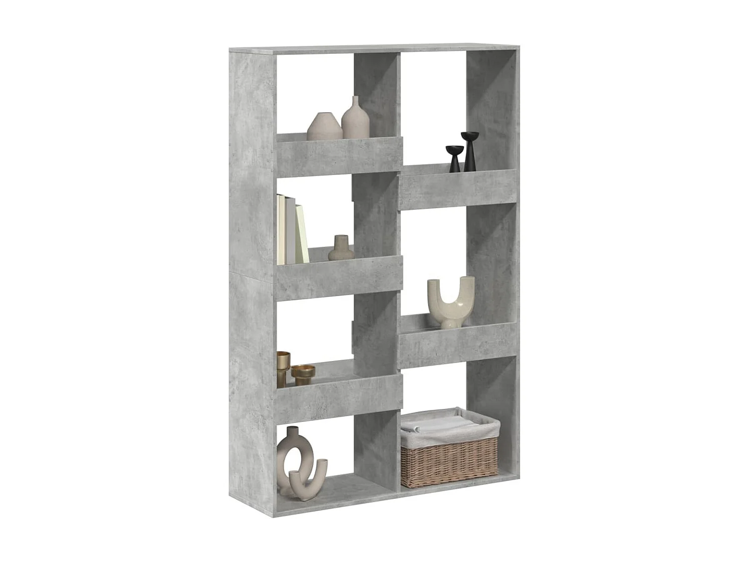 Bibliothèque / Cloison de séparation gris béton 100x33x155,5cm bois ingénierie