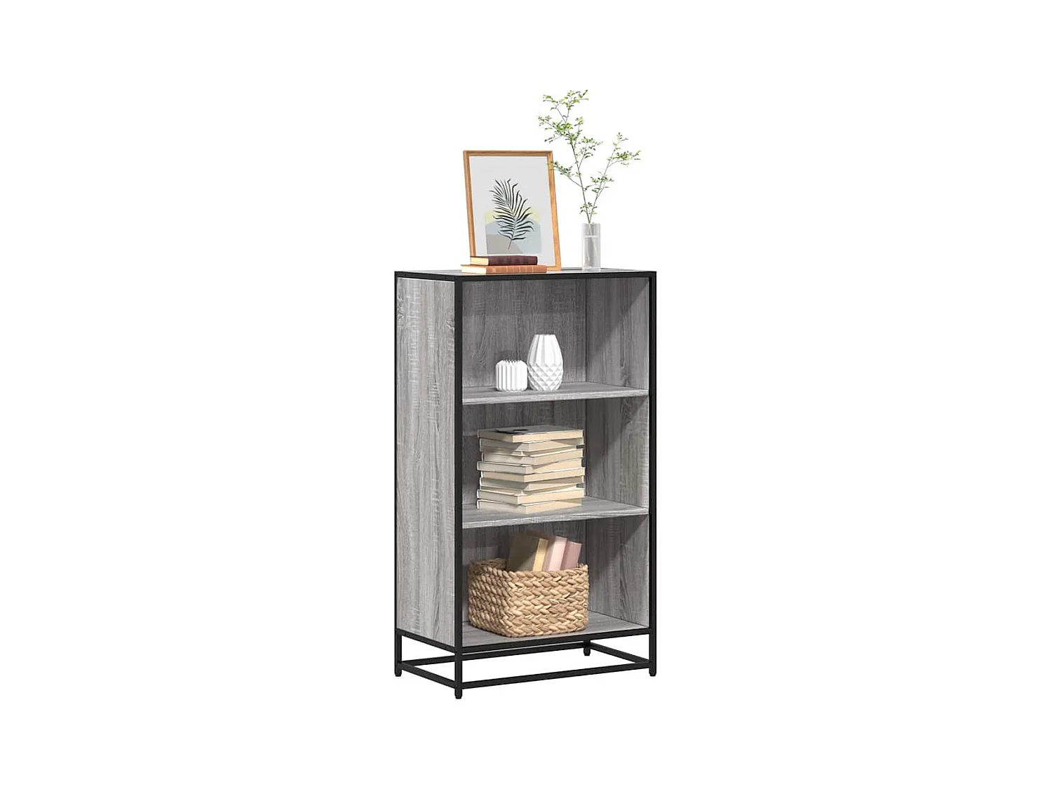 Estantería madera ingeniería gris sonoma 60x35x107,5 cm