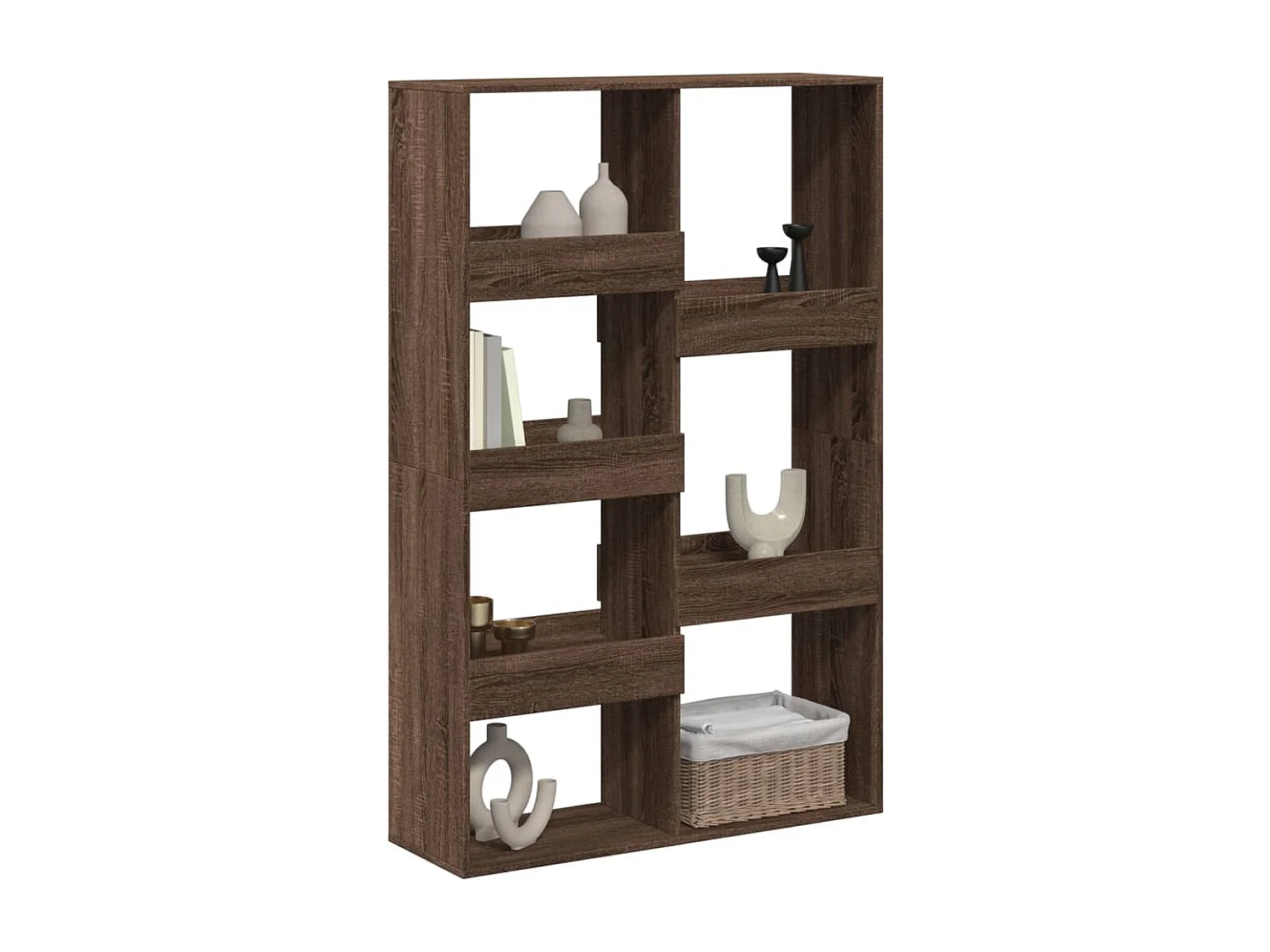 Bibliothèque / Cloison de séparation chêne marron bois d'ingénierie