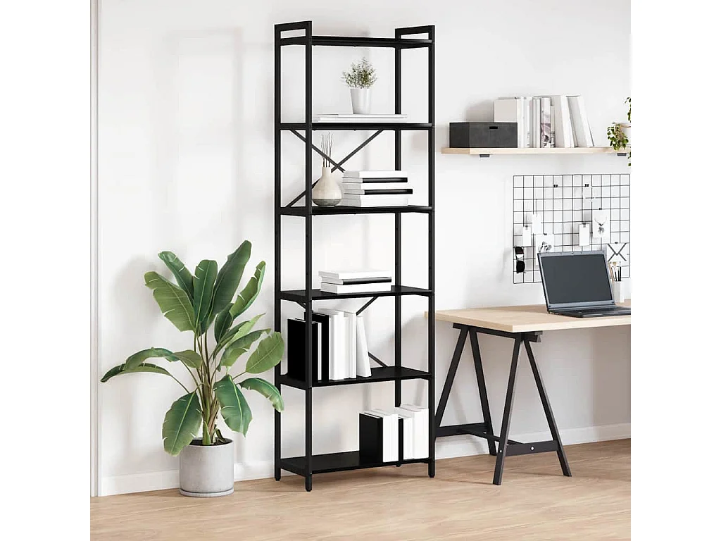 Bibliothèque Chêne noir 60 x 30 x 188 cm Bois d'ingénierie