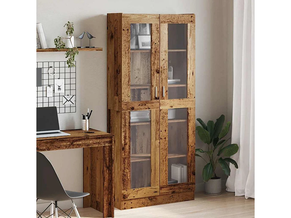 Bibliothèque vieux bois 82,5x30,5x185 cm bois d'ingénierie