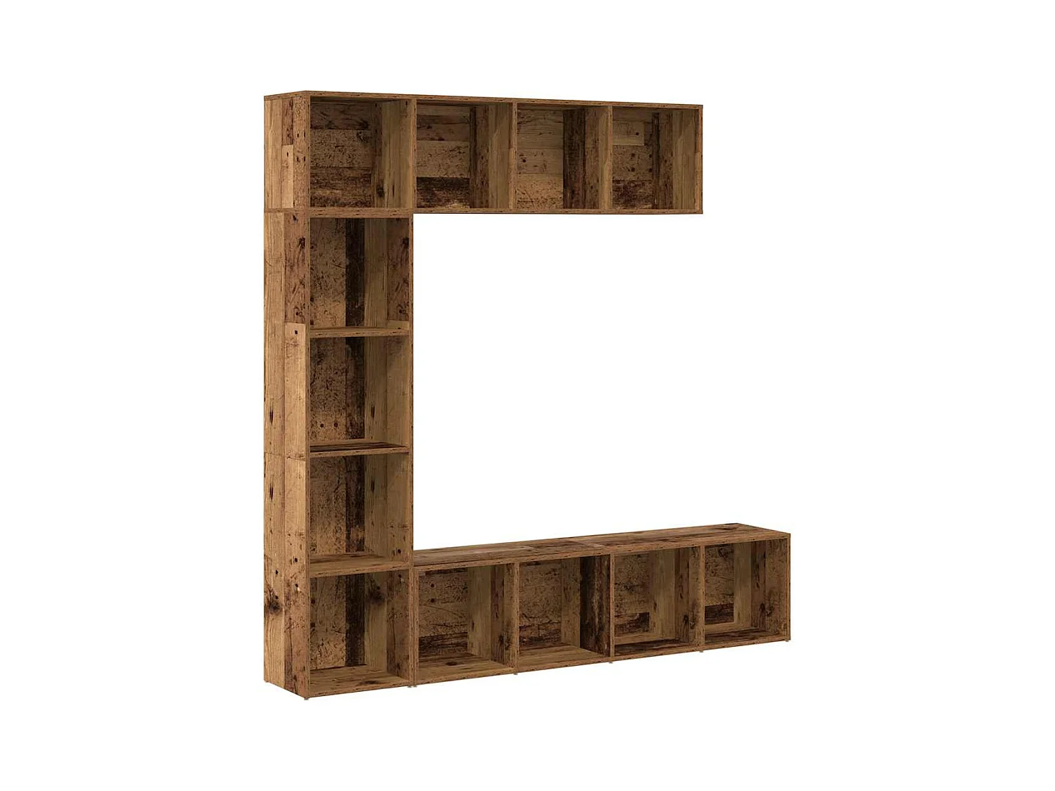 Bibliothèques 3 pièces vieux bois bois d'ingénierie