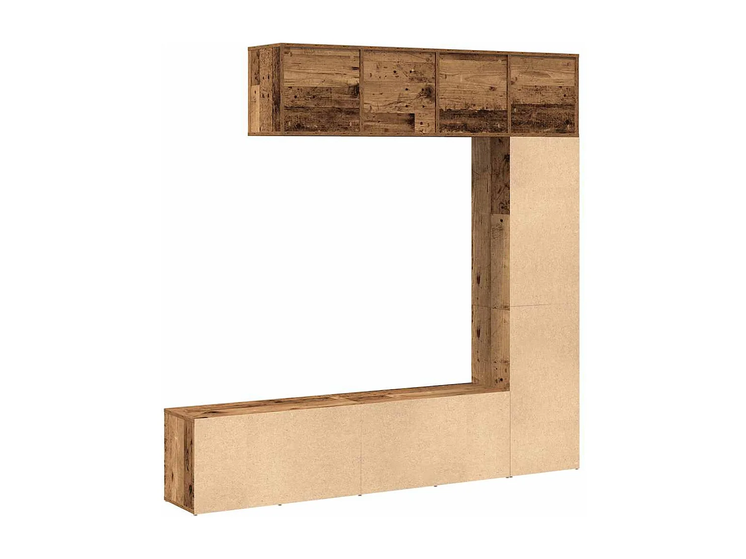 Bibliothèques 3 pièces vieux bois bois d'ingénierie