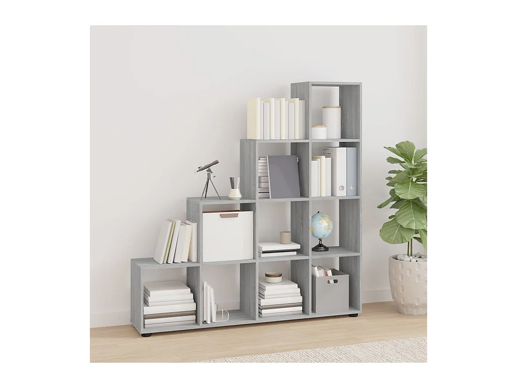 Bibliothèque escalier Sonoma gris 142 cm Bois d'ingénierie