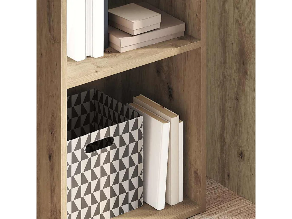 Bibliothèque chêne artisanal 40x30x152 cm bois d'ingénierie