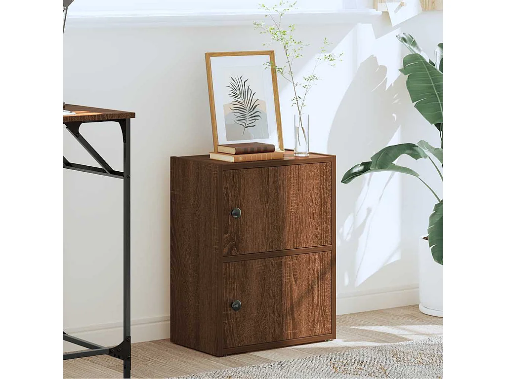 Bibliothèque chêne marron 40x24x52 cm bois d'ingénierie