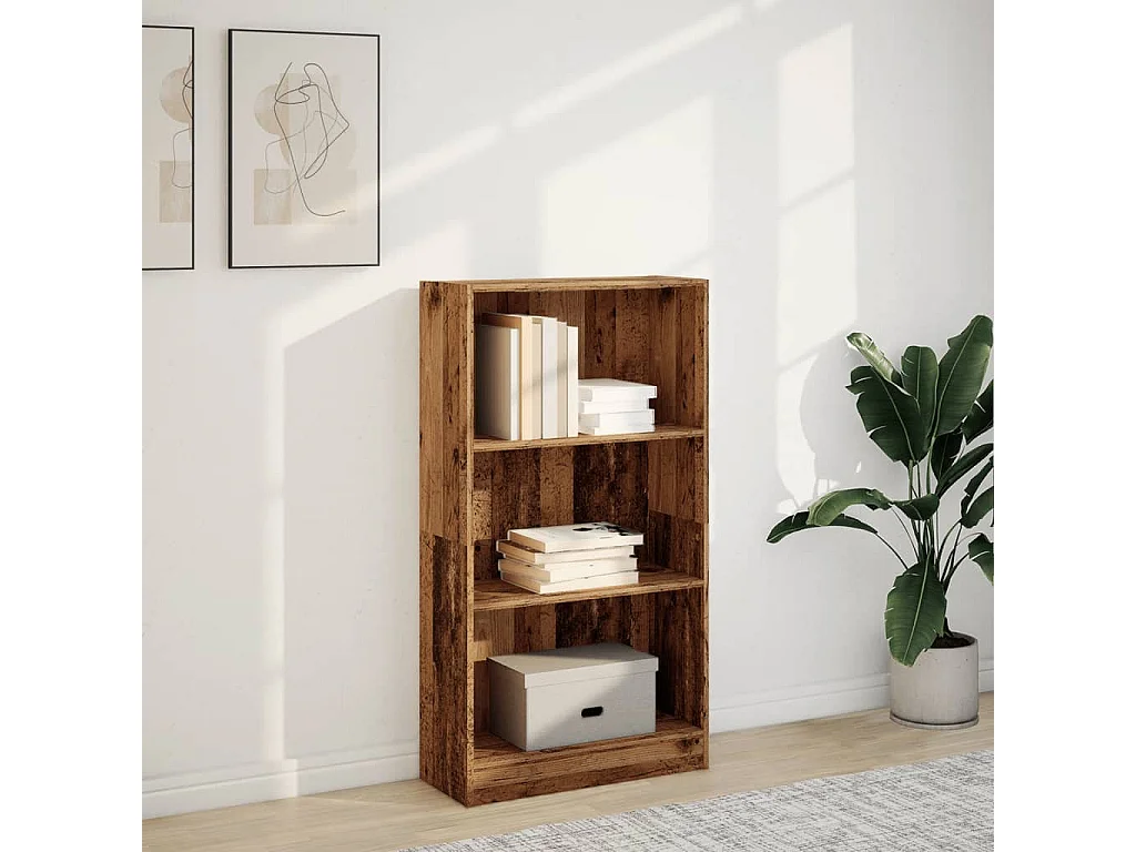 Bibliothèque vieux bois 60x24x109 cm bois d'ingénierie