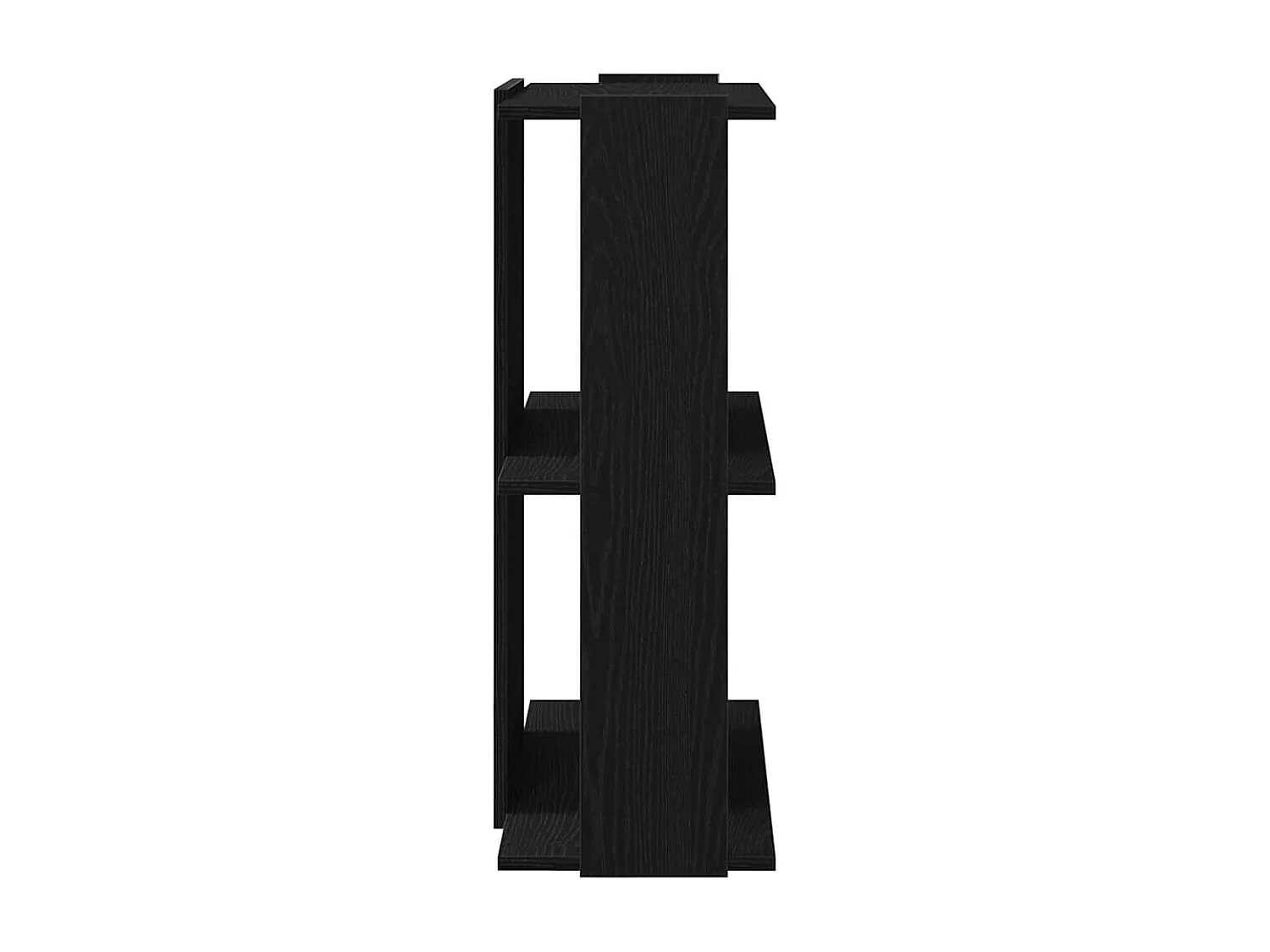 Bibliothèque à 3 niveaux noir 60x30x80 cm bois d'ingénierie