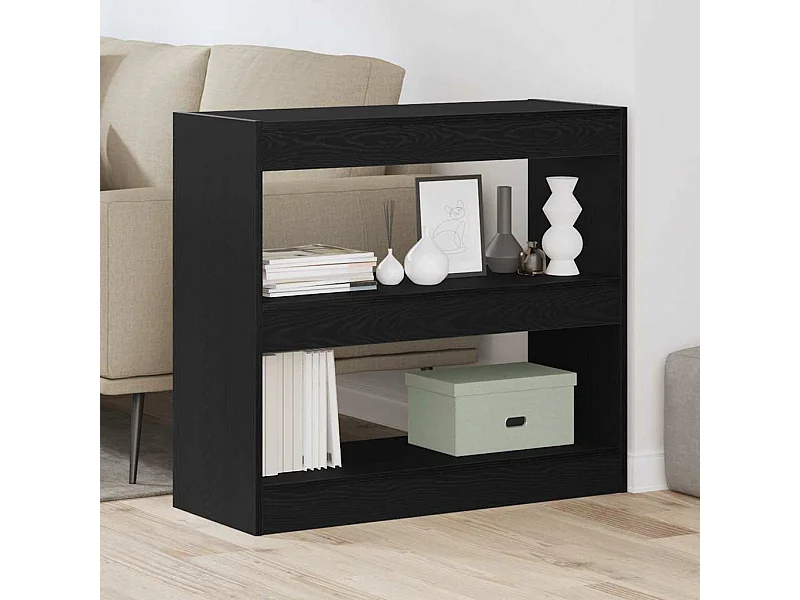 Gabinete de Livros Carvalho preto 80 x 30 x 72 cm