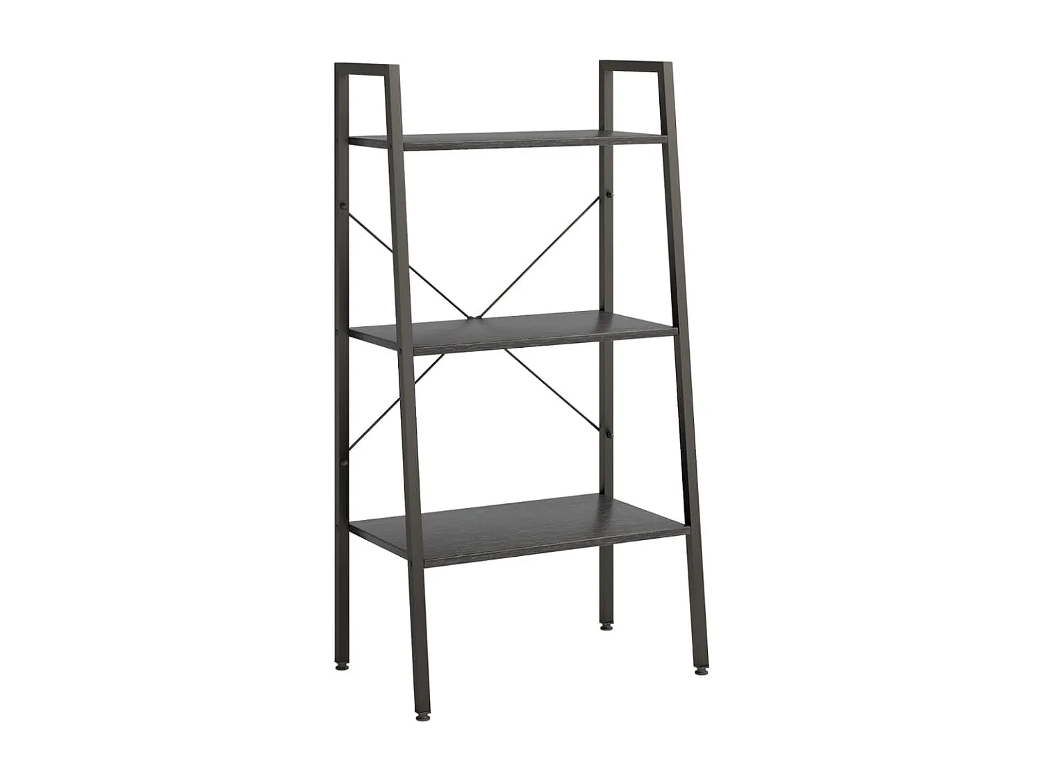 Bibliothèque sur pied 3 niveaux Noir 56x35x108 cm