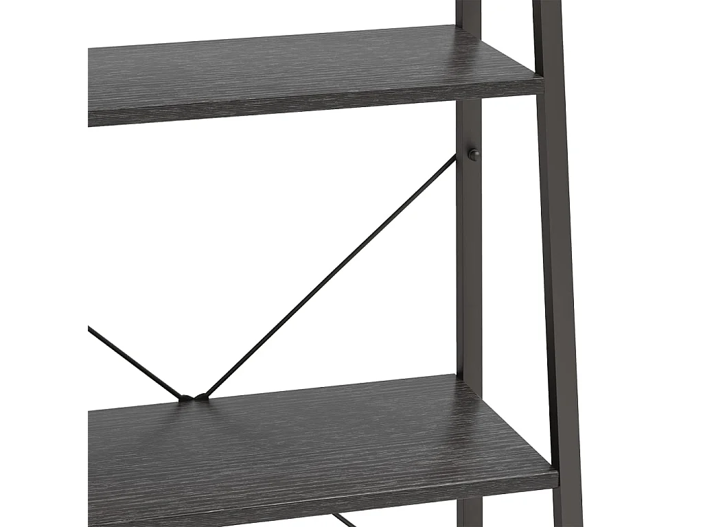 Bibliothèque sur pied 3 niveaux Noir 56x35x108 cm