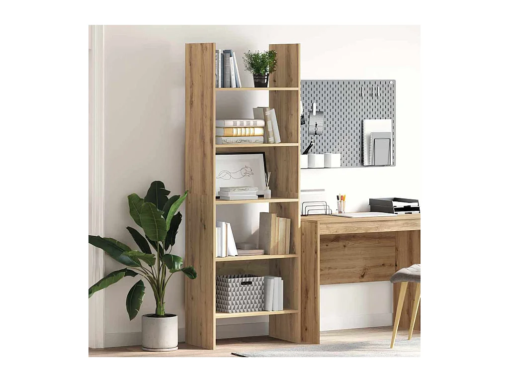 Bibliothèque chêne artisanal 60 x 35 x 180 cm Bois d'ingénierie