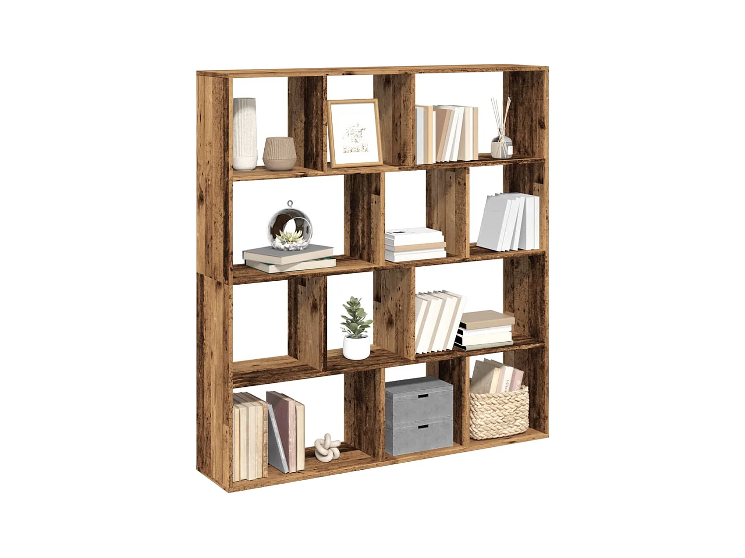 Bibliothèque vieux bois 132x29x141,5 cm bois d'ingénierie