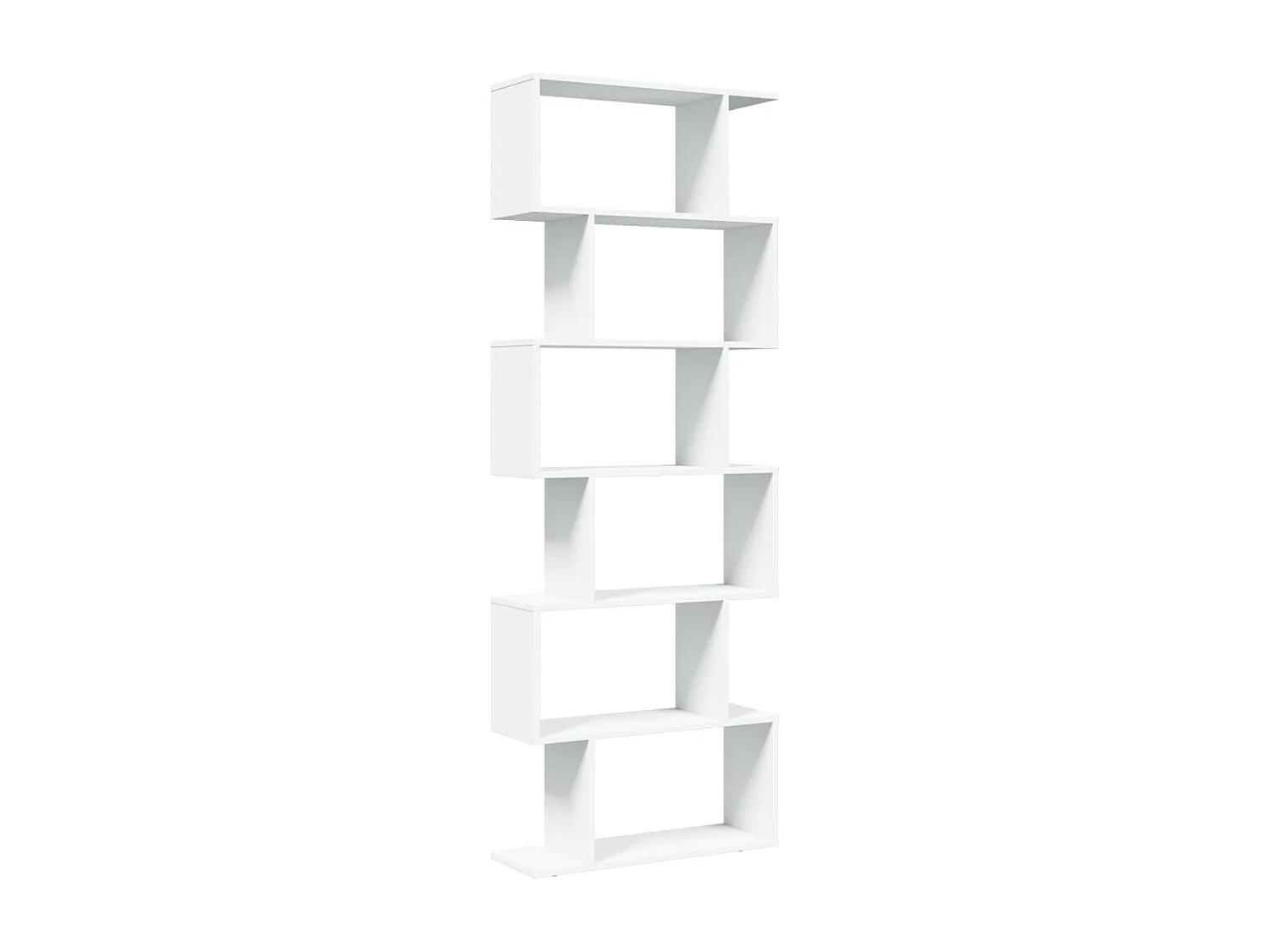 Bibliothèque séparatrice de pièce à 6 niveaux blanc 70x24x193 cm