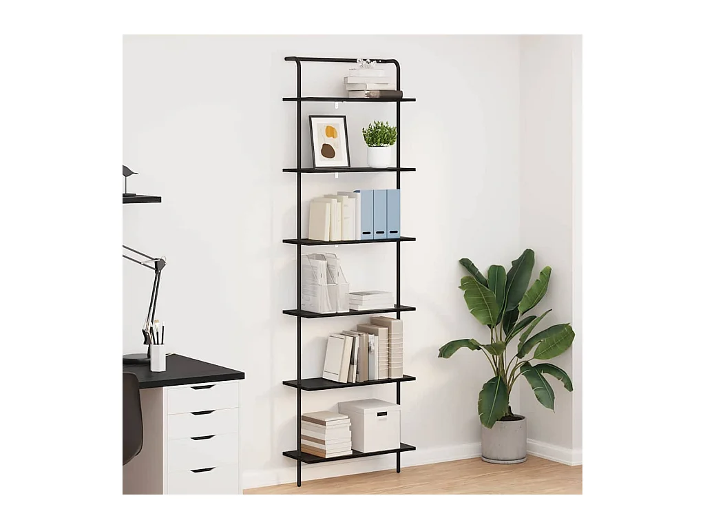 Estante de libros Roble negro 60 x 24 x 203 cm