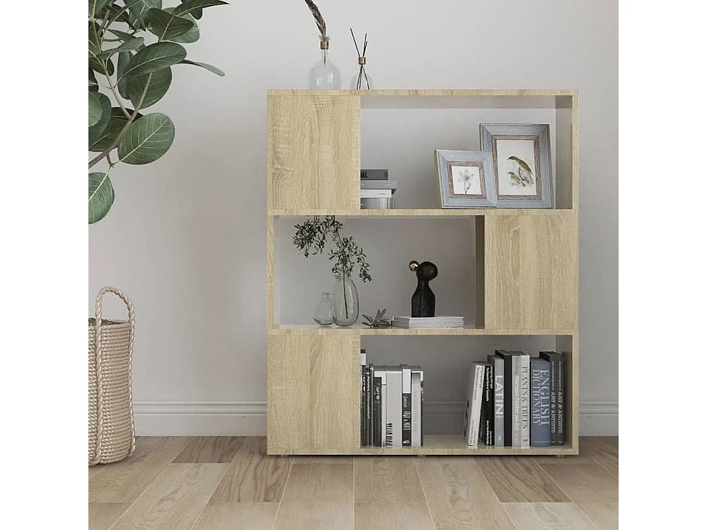 Bibliothèque/Séparateur de pièce Chêne Sonoma 80x24x94 cm
