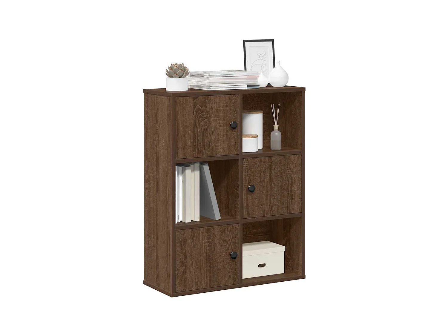 Estantería madera de ingeniería marrón roble 60x24x76,5 cm