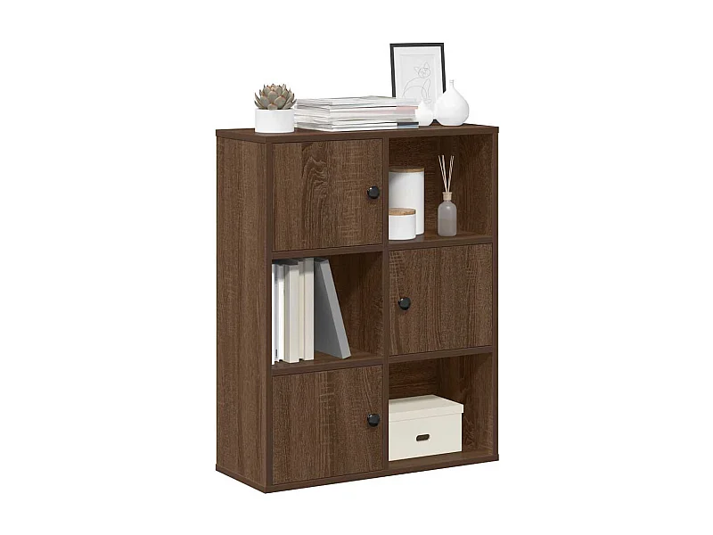 Boekenkast 60x24x76,5 cm bewerkt hout bruin eikenkleurig