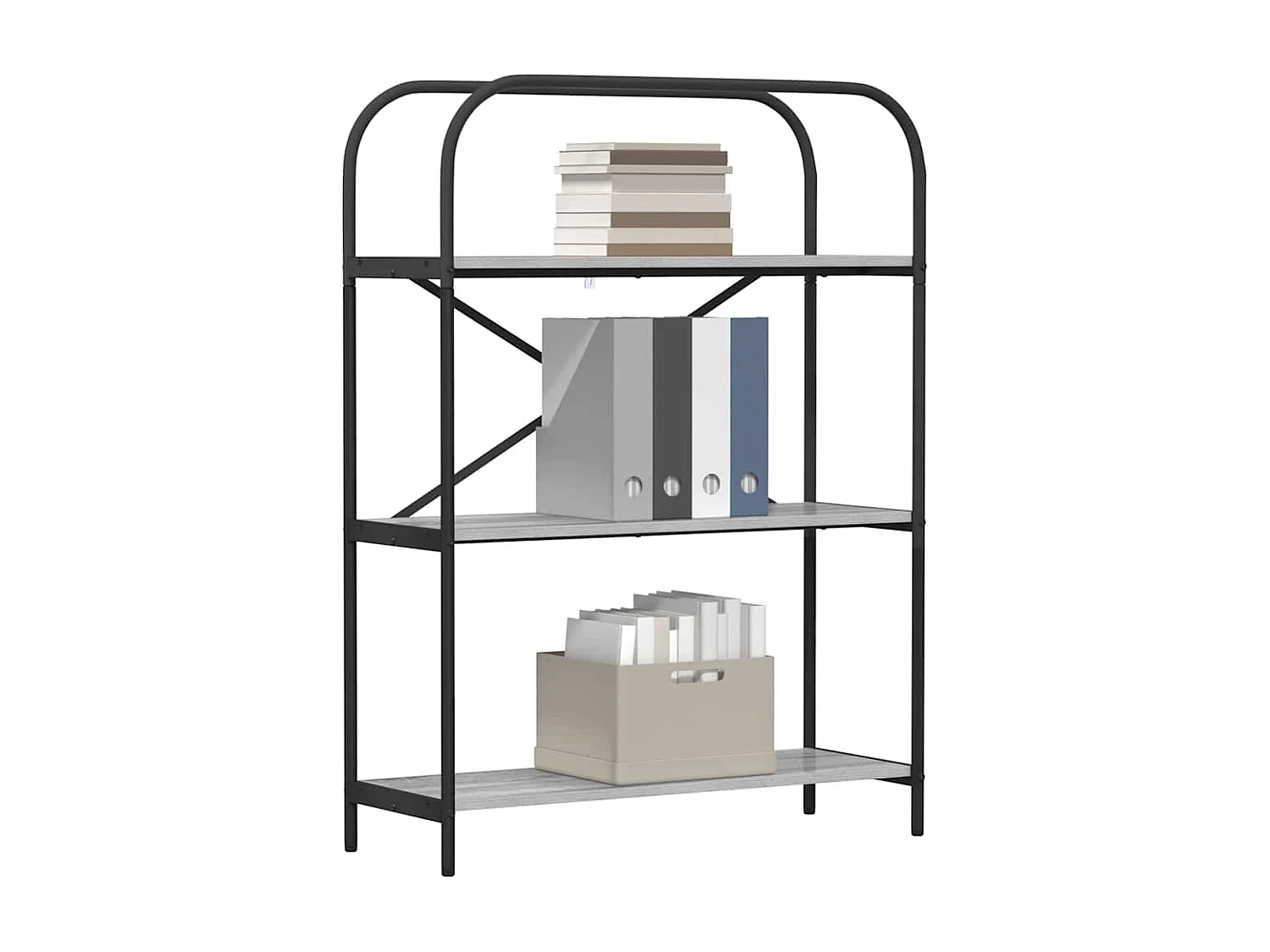 Bibliothèque Sonoma gris 80 x 30 x 109 cm Bois d'ingénierie