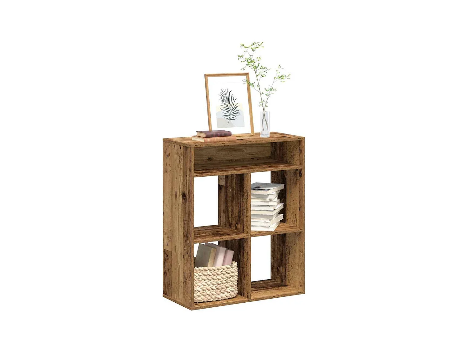 Bibliothèque vieux bois 66x31x80 cm bois d'ingénierie