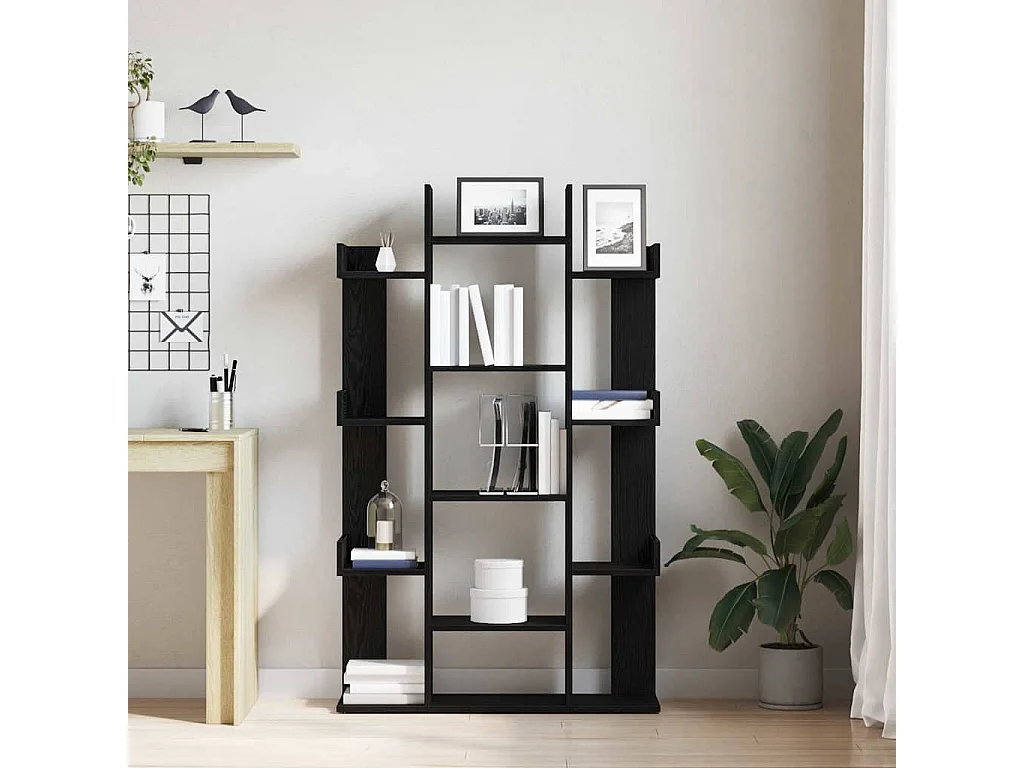 Bibliothèque Chêne noir 86 x 25.5 x 140 cm Bois d'ingénierie