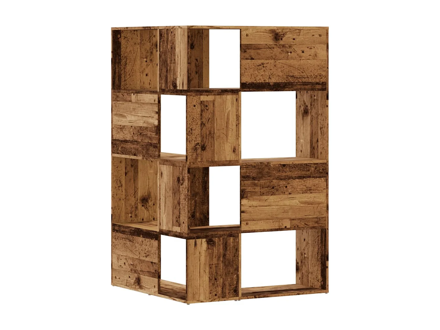 Bibliothèque d'angle à 4 niveaux vieux bois bois d'ingénierie