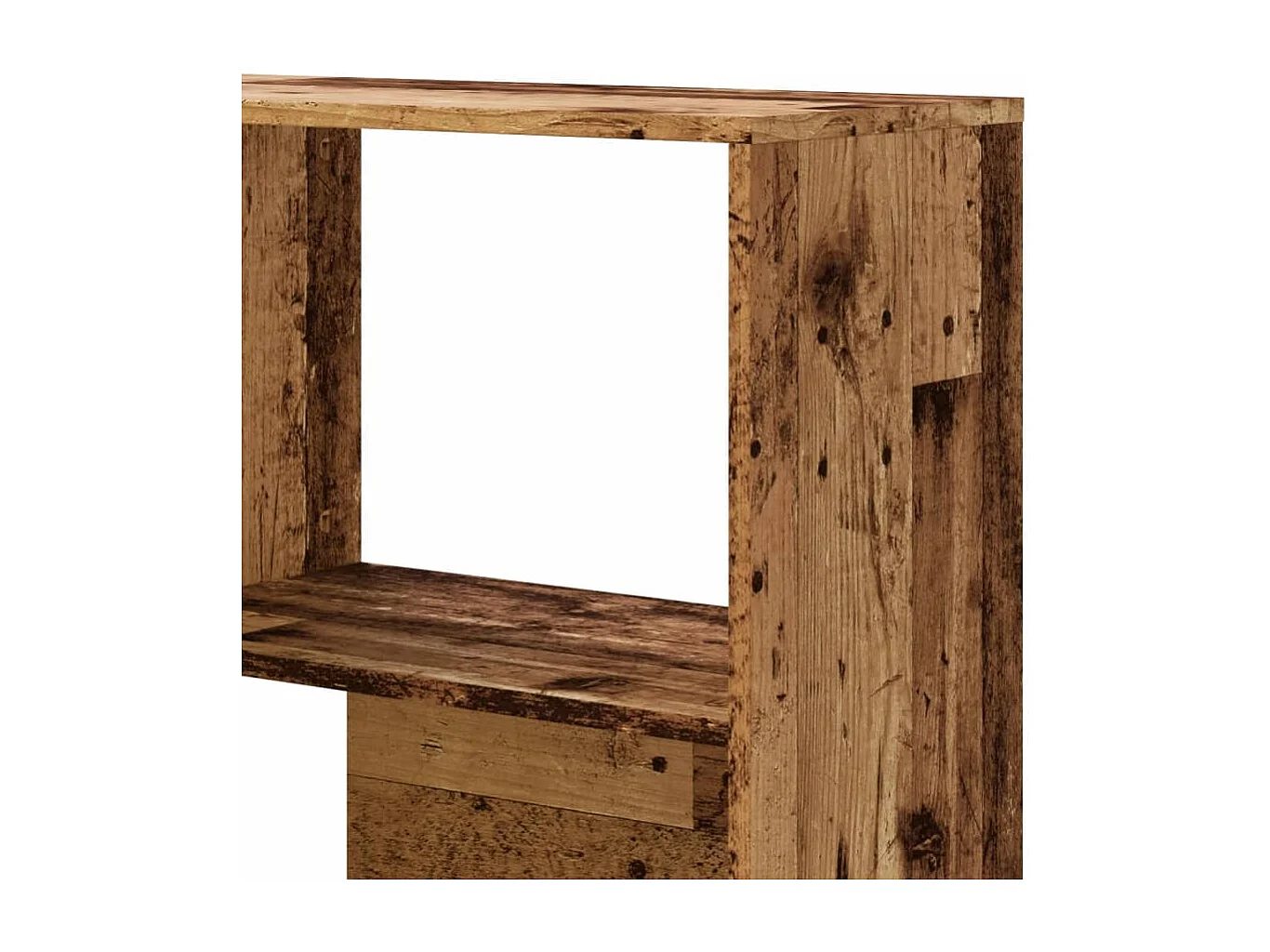 Bibliothèque d'angle à 4 niveaux vieux bois bois d'ingénierie