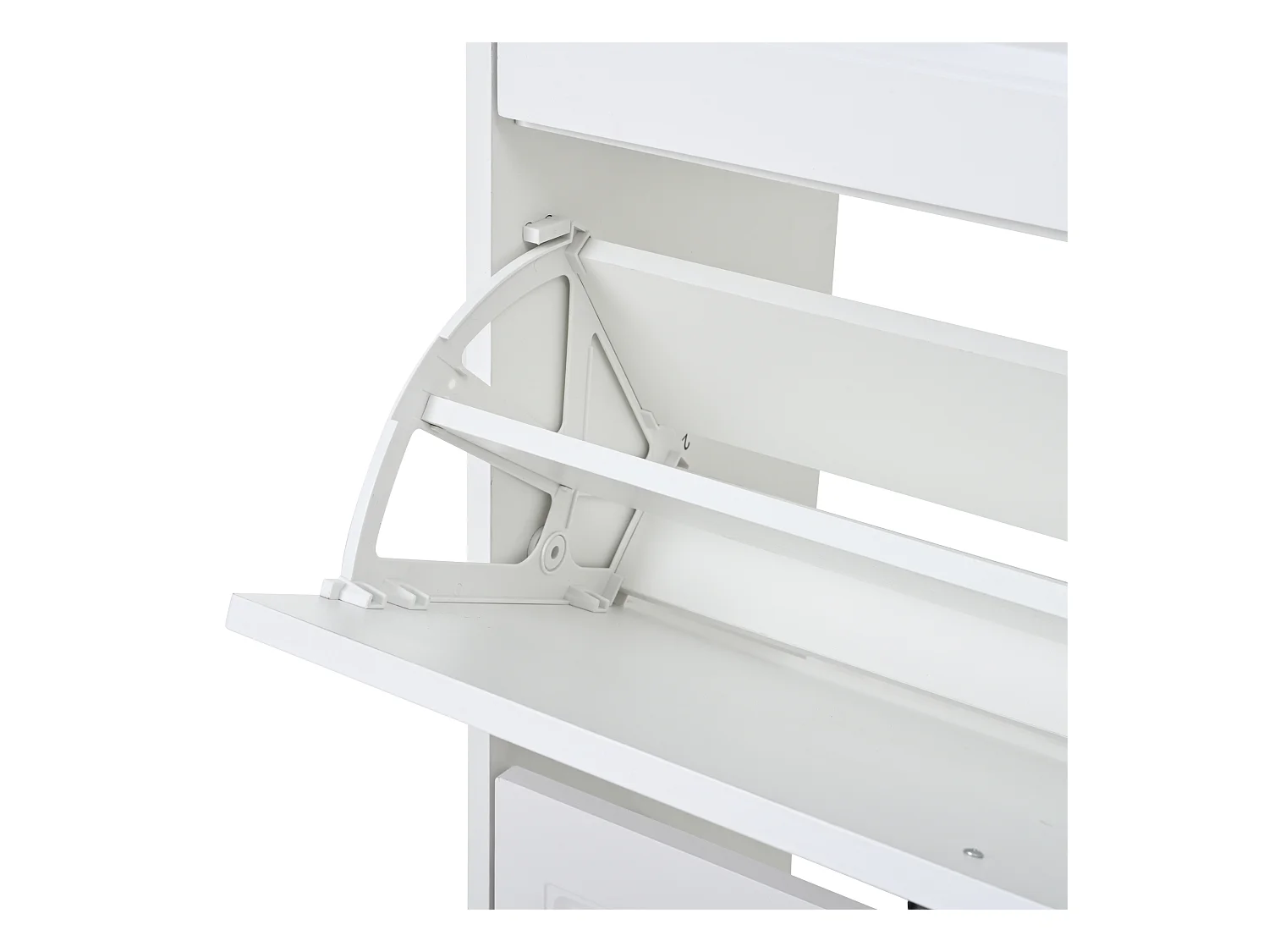 Meuble à chaussures 2 pièces 80x34x107,5 cm - 4 portes abattantes et 2 tiroirs - 8 compartiments - MDF - Blanc