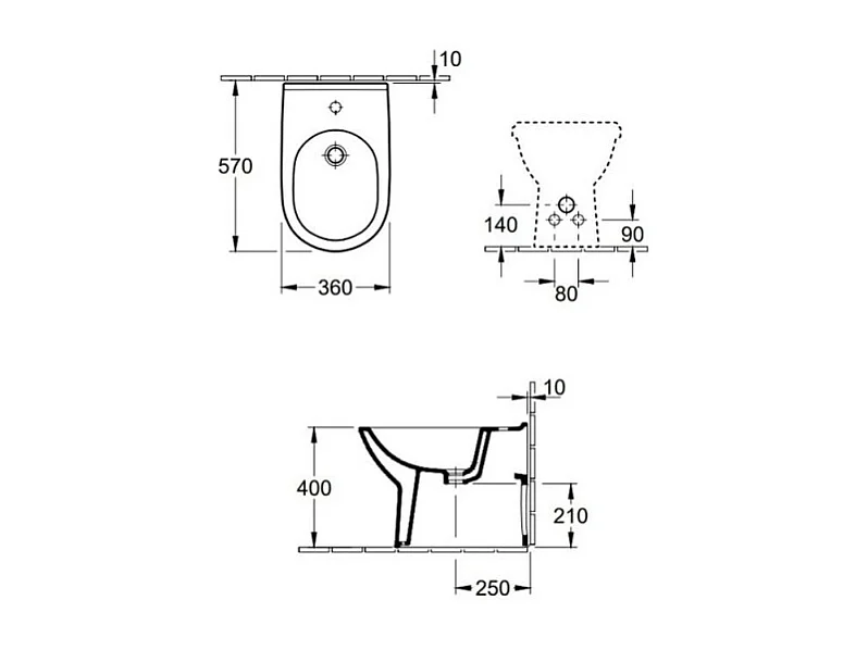 Bidet à poser VILLEROY ET BOCH O Novo
