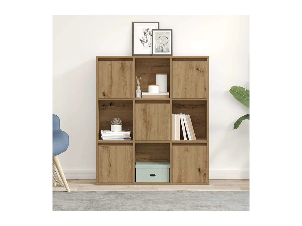 Bibliothèque chêne artisanal 89x24x101,5 cm bois d'ingénierie