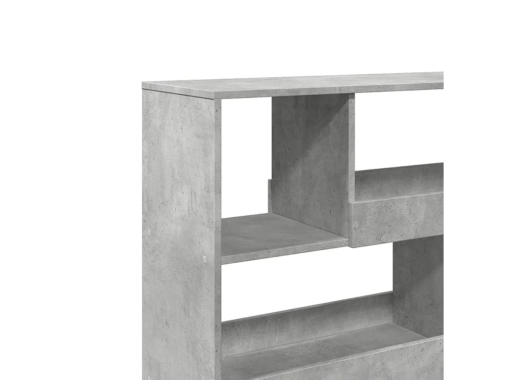 Bibliothèque / Cloison de séparation gris béton bois d'ingénierie