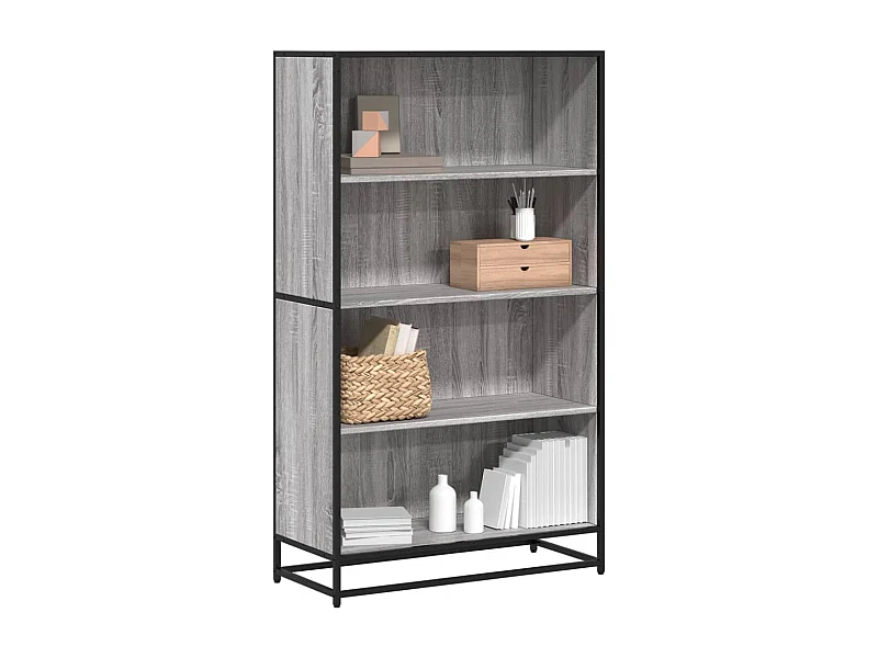 Estantería de madera de ingeniería gris Sonoma 80,5x35x139 cm