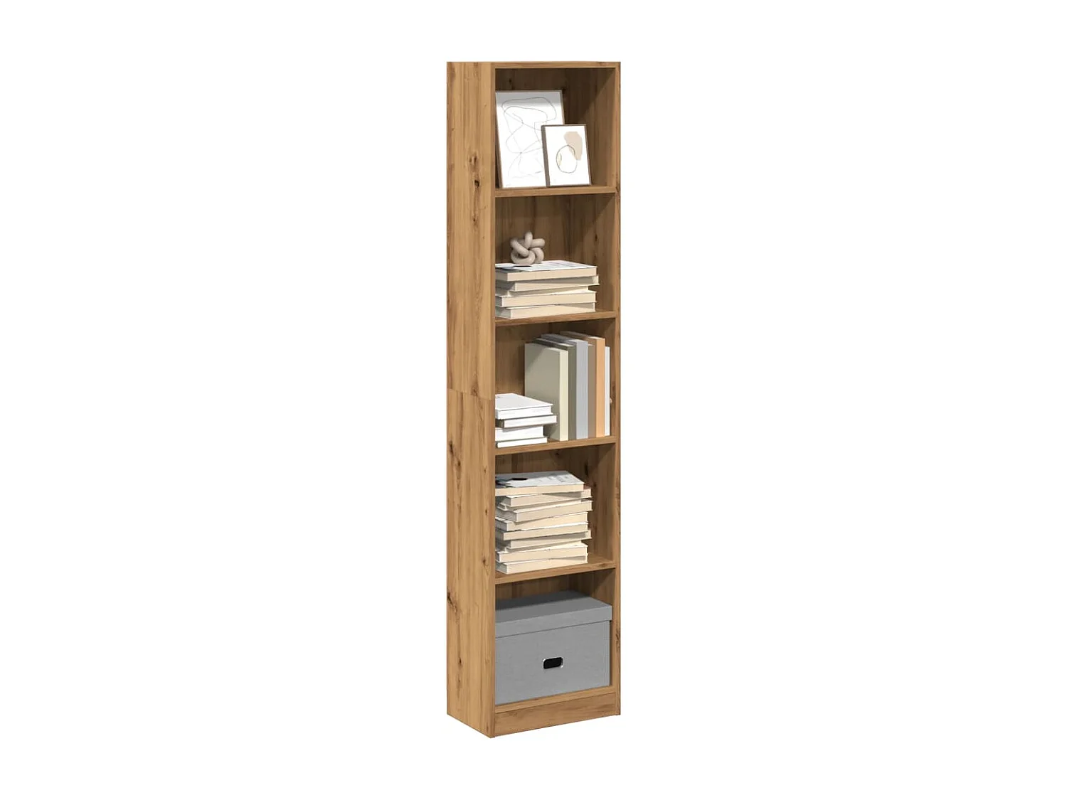 Estantería de madera de ingeniería roble artesanal 40x24x176 cm