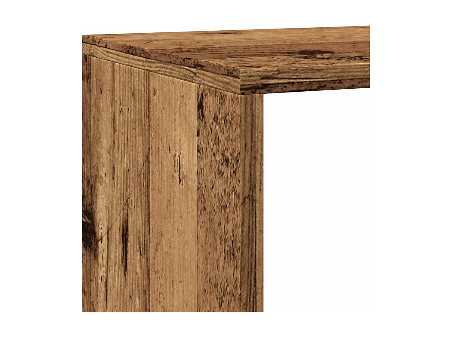 Bibliothèque séparatrice de pièce à 4 niveaux vieux bois