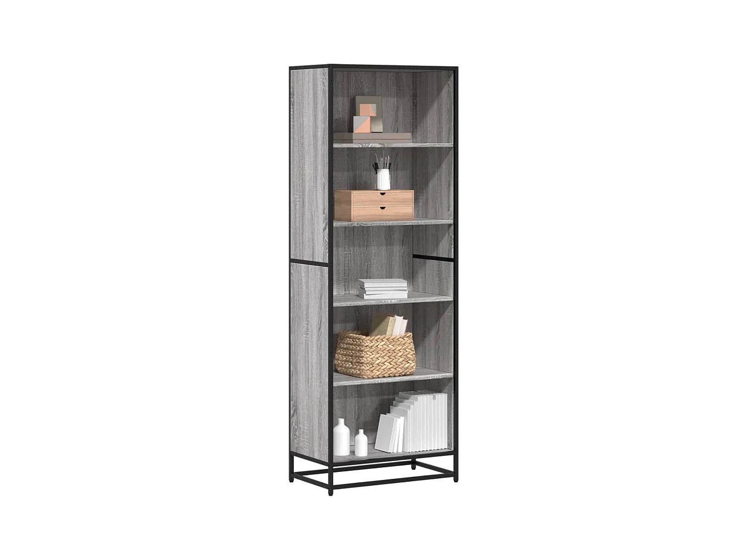 Estantería de madera de ingeniería gris Sonoma 60x35x170,5 cm
