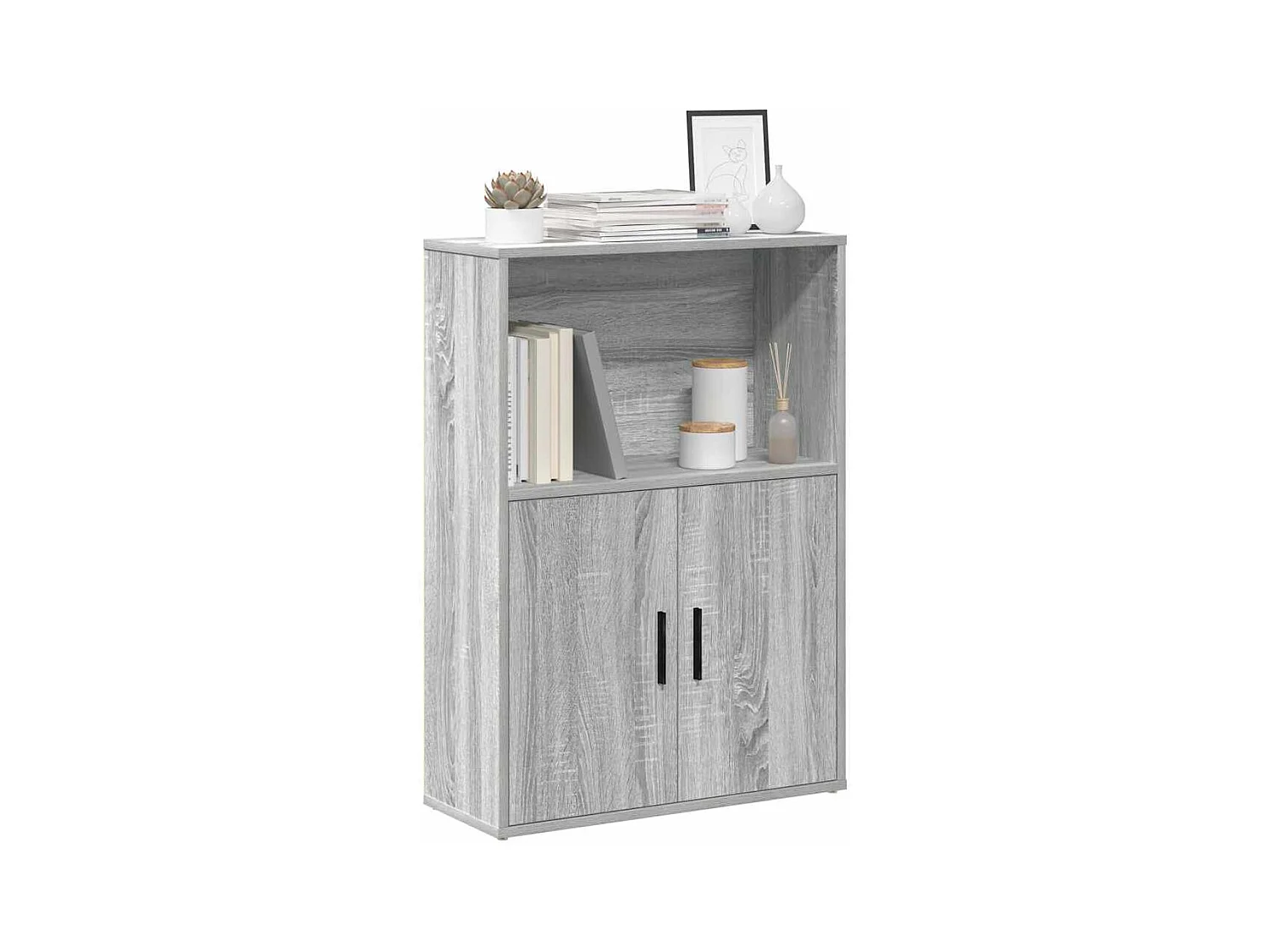Estantería de madera de ingeniería gris sonoma 60x24x85 cm