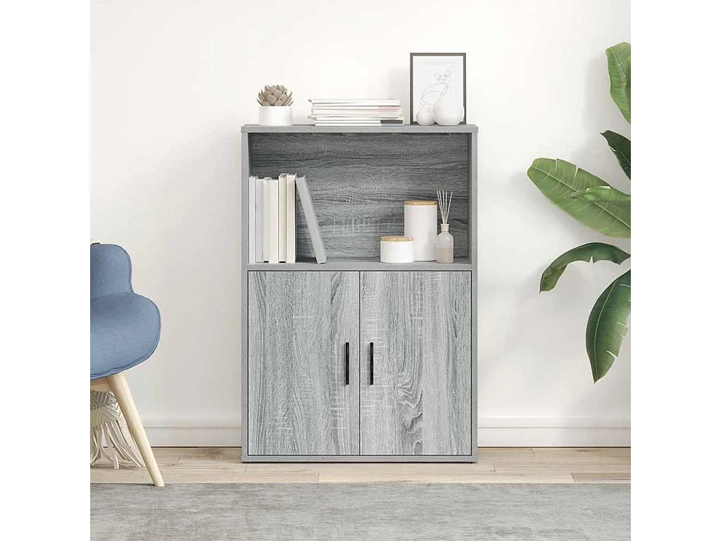 Bibliothèque sonoma gris 60x24x85 cm bois d'ingénierie