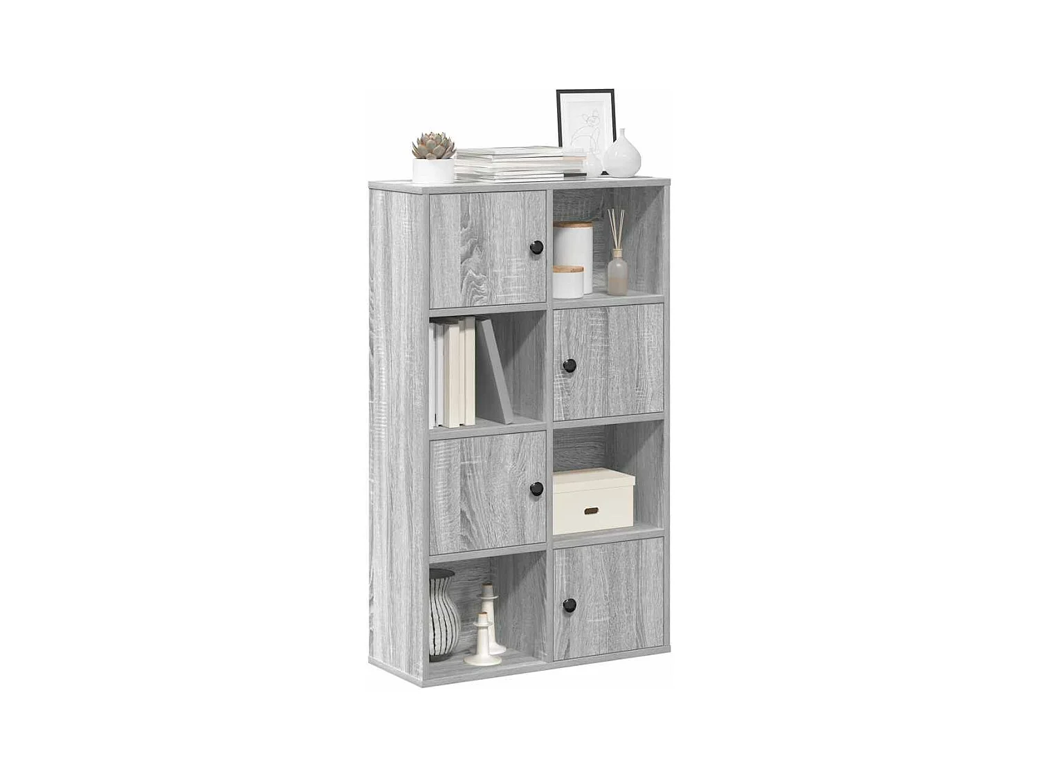 Estantería madera de ingeniería gris sonoma 60x24x101,5 cm
