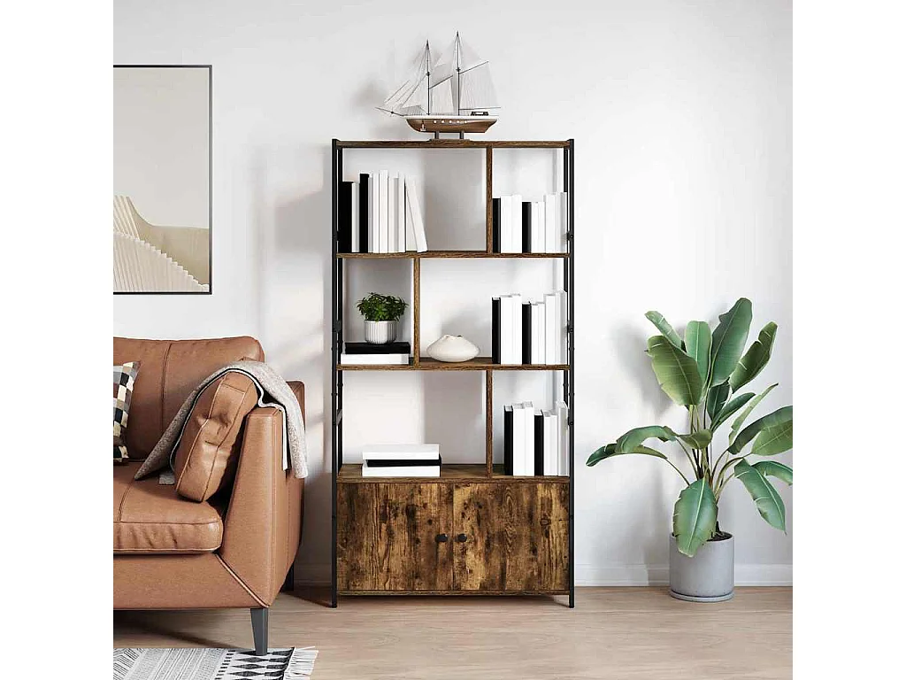 Estante de libros Roble ahumado 80 x 30 x 155.5 cm