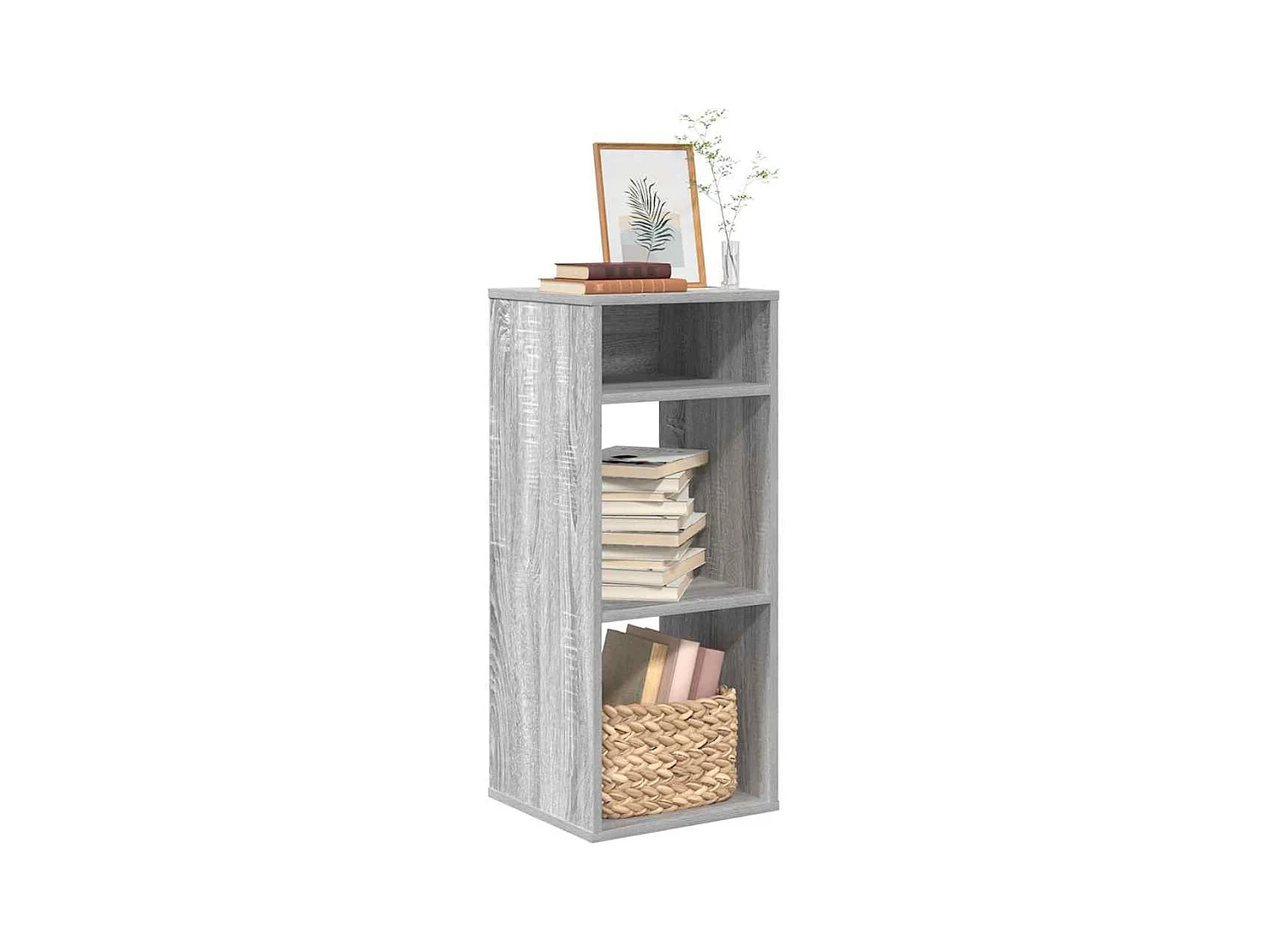 Estantería madera de ingeniería color gris sonoma 34x31x80 cm