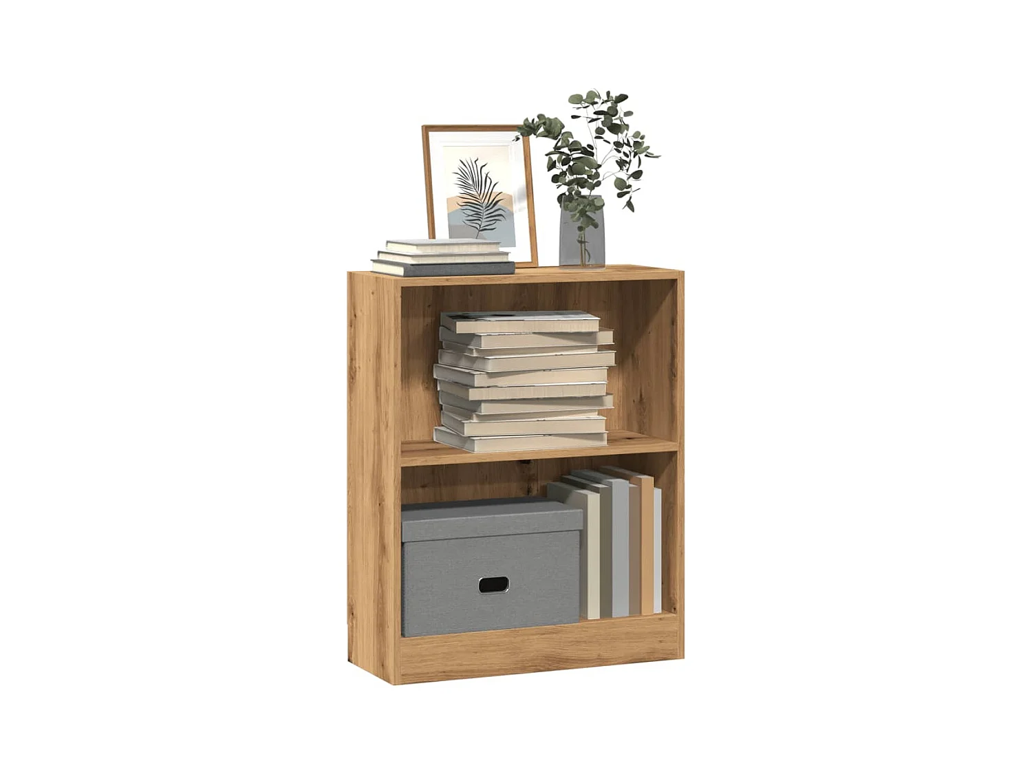 Bibliothèque chêne artisanal 60x24x76 cm bois d'ingénierie