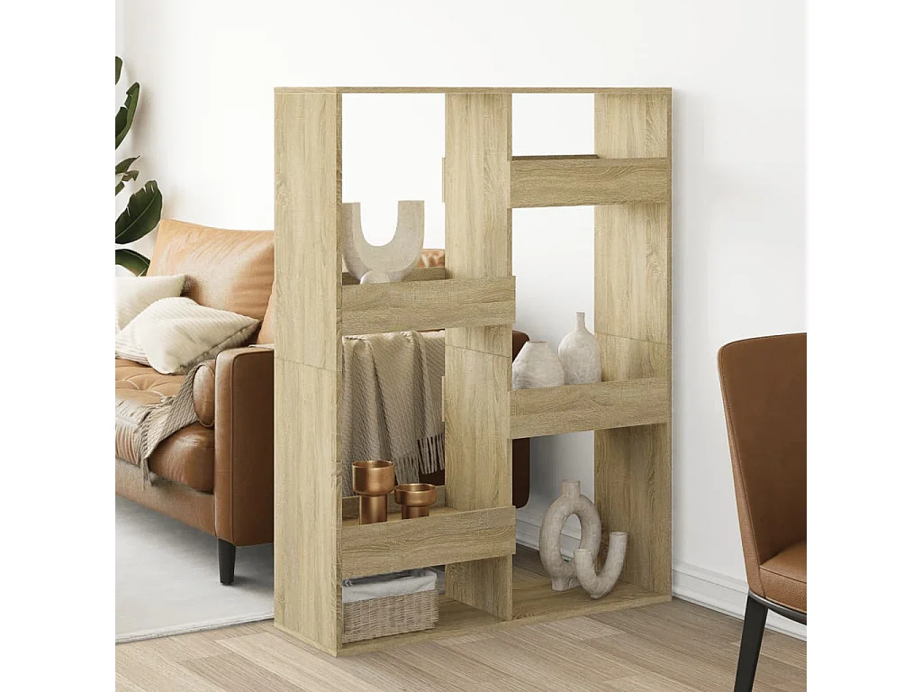 Bibliothèque / Cloison de séparation chêne sonoma 100x33x135cm bois ingénierie