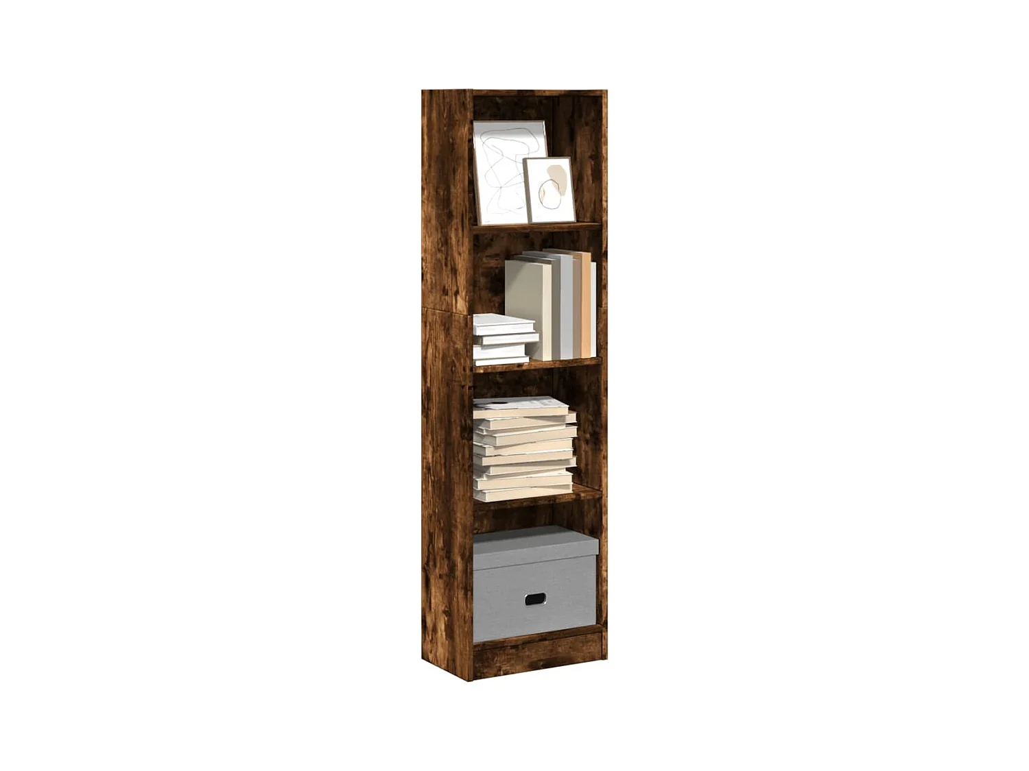 Bibliothèque chêne fumé 40x24x143 cm bois d'ingénierie