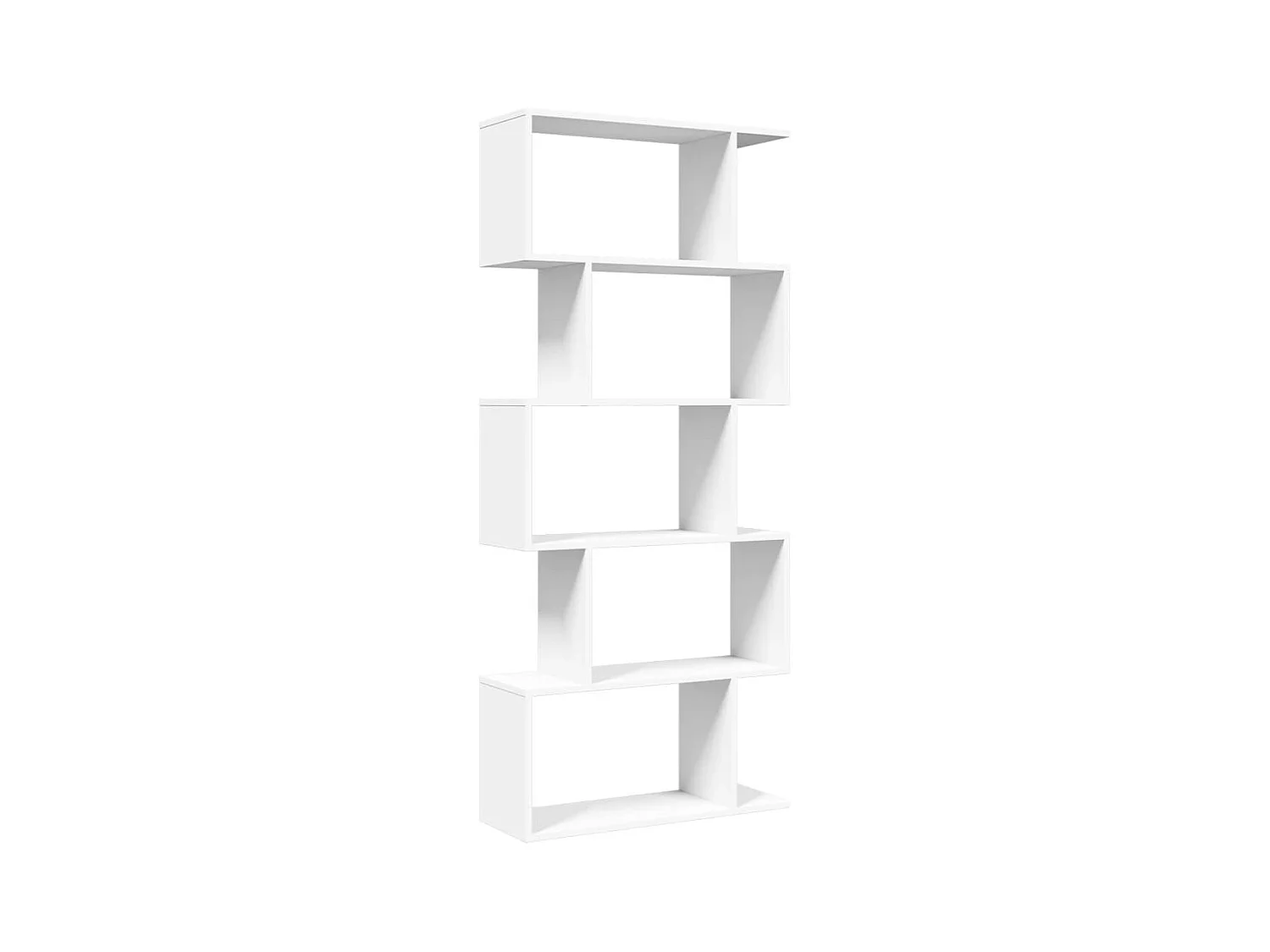 Bibliothèque séparatrice de pièce à 5 niveaux blanc 70x24x161 cm