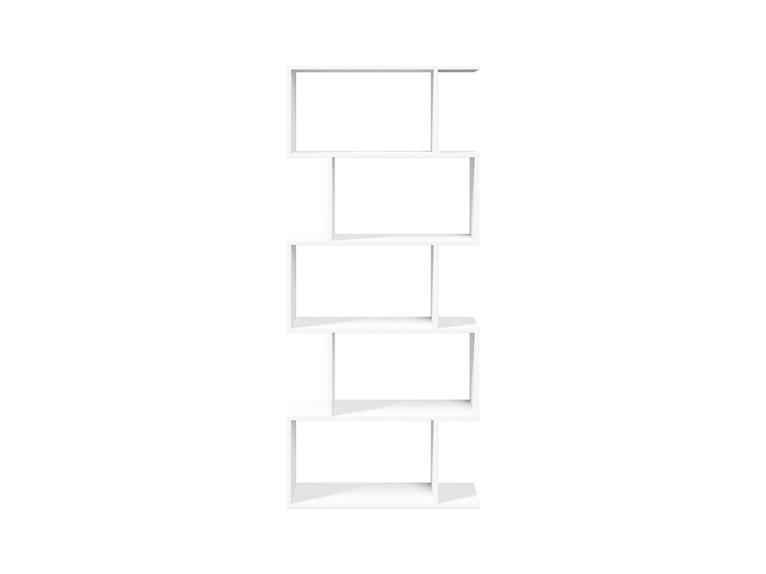 Bibliothèque séparatrice de pièce à 5 niveaux blanc 70x24x161 cm