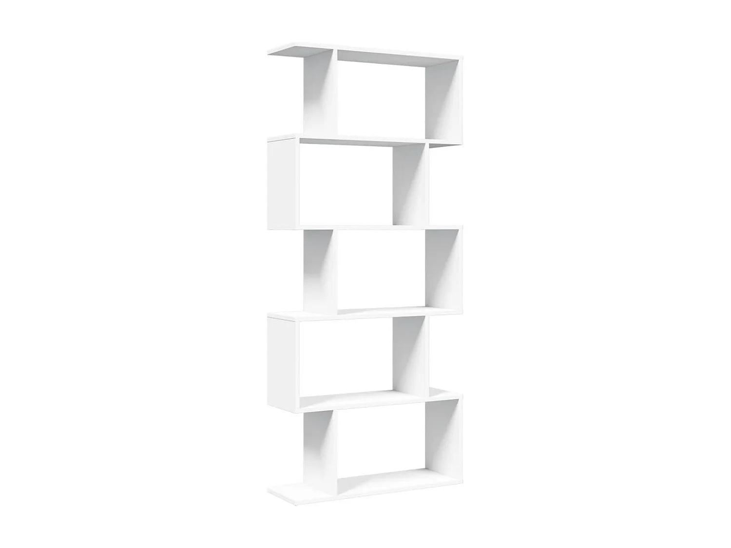 Bibliothèque séparatrice de pièce à 5 niveaux blanc 70x24x161 cm