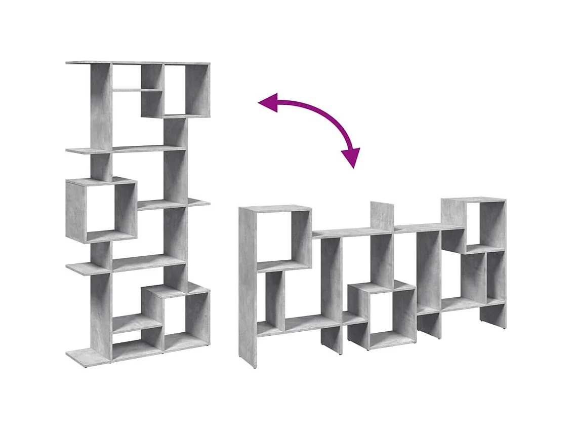 Bibliothèque gris béton 92x29x188 cm bois d'ingénierie