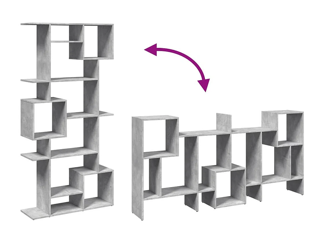 Bibliothèque gris béton 92x29x188 cm bois d'ingénierie